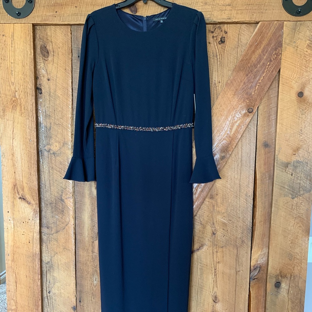 Navy Blue Long Evening Dress